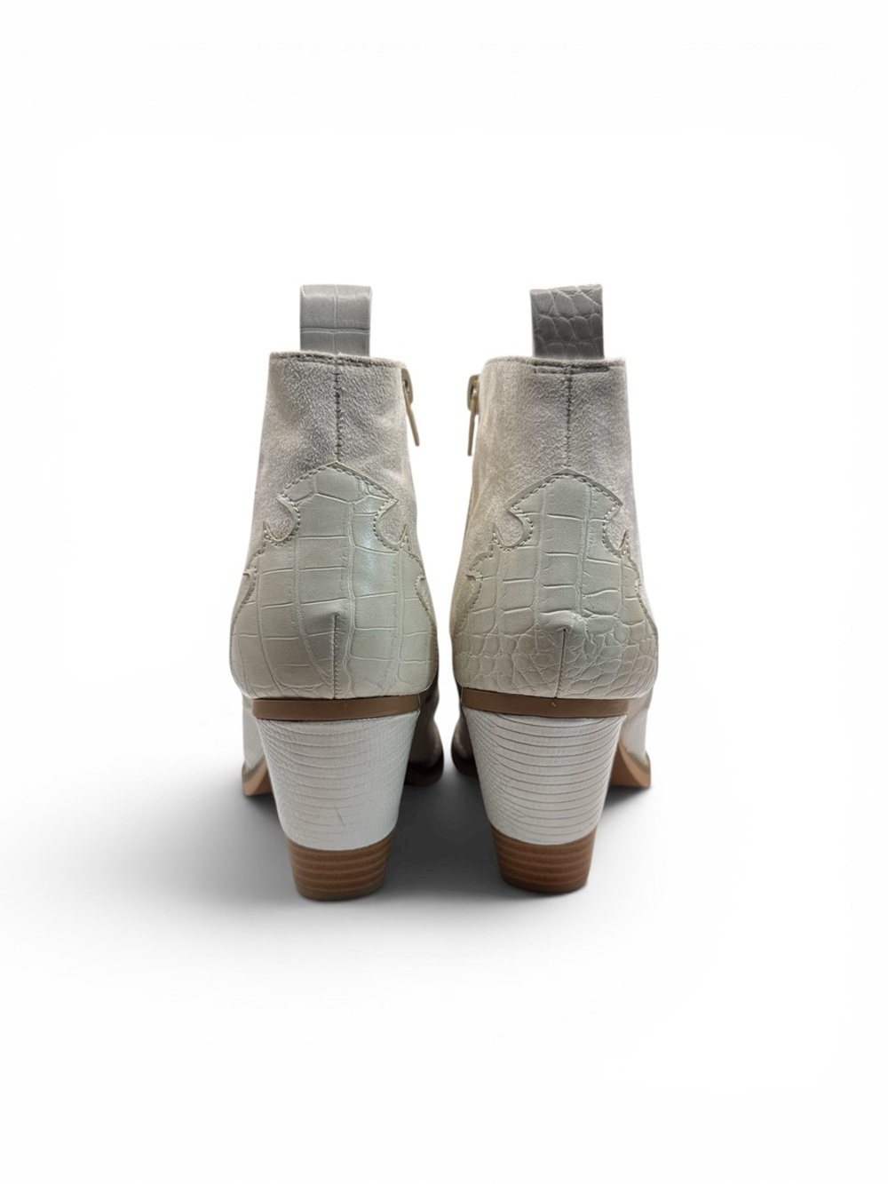 BNWOB Comfort Est 1946 White Western Heeled Ankle Platform Wedge Boots size 9.5 - Picture 6 of 10